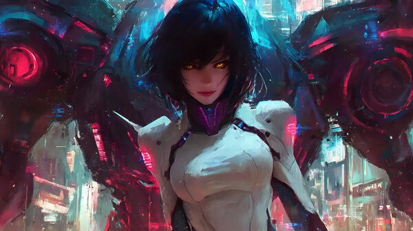 A fast paced multi-shot action epic anime cyberpunk scene intro