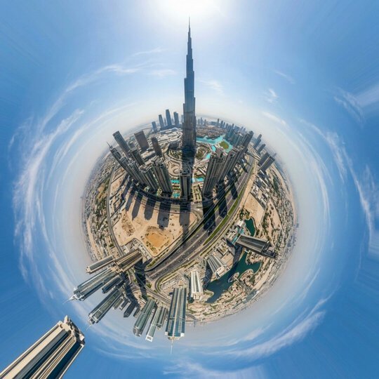 Tiny Planet City Drone Photography