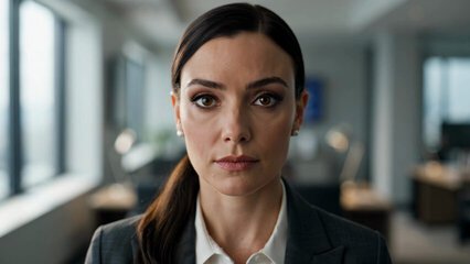 Professional Woman Corporate Office Close-up