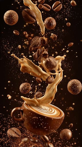 Ultra Cinematic Coffee Elements Splash