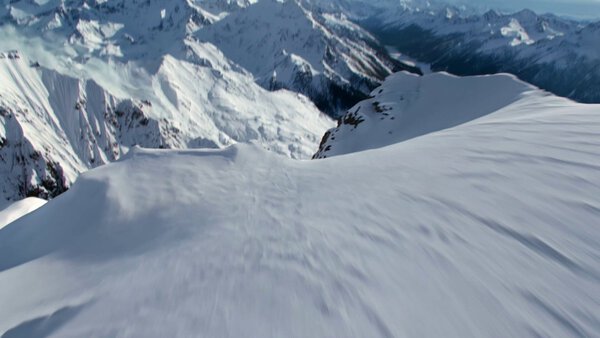 Ultra-Wide Aerial Avalanche Train Chase