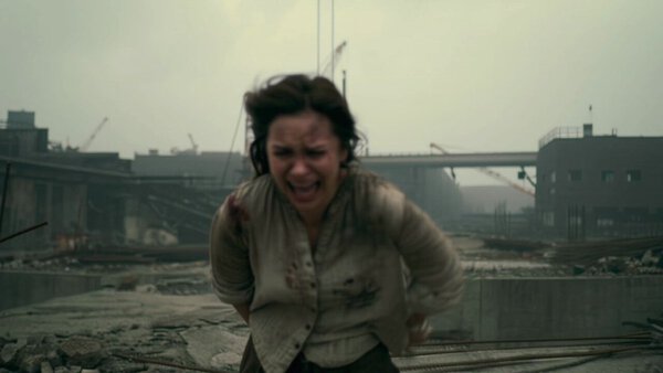 Desperate Woman Escaping Kidnapping Construction