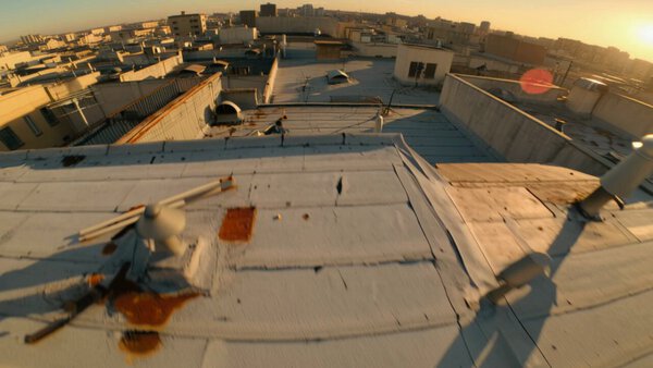 Gang Teenagers Sprinting Rooftops Police