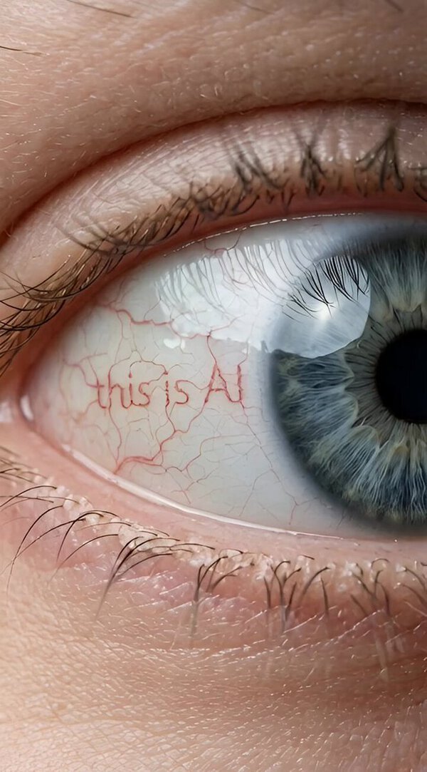 Macro Eye with Biological Text