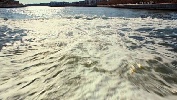 Superhero Flying Over City River