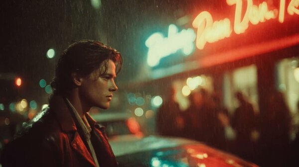 Rainy Walk Through Neon Streets