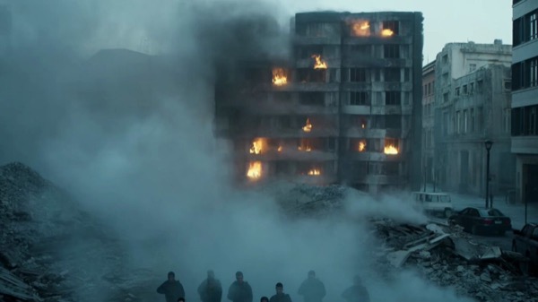 Soldiers Smoke Building Collapse