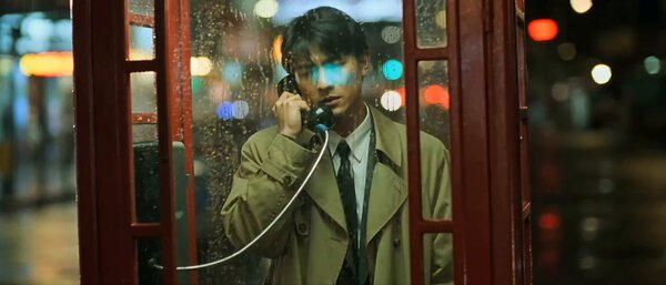 Wong Kar Wai Style Phone Booth Rain