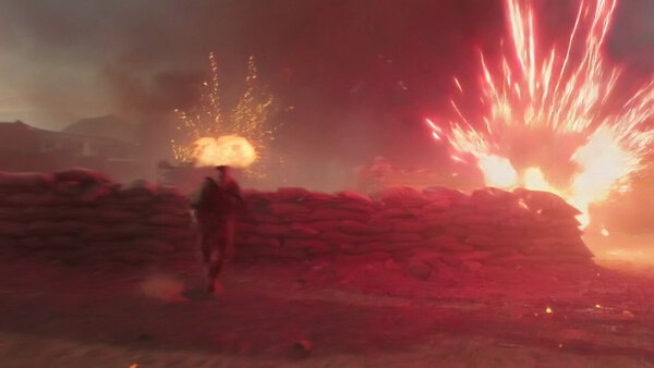 Lone Hero Dodging Fire in Battlefield