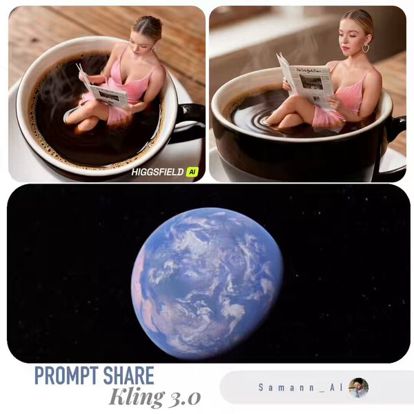 Miniature Woman in Coffee Cup