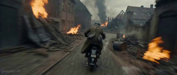 Cinematic WW2 Motorcycle Escape