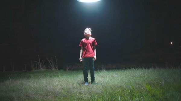 Child Lifted by UFO with Camera Follow