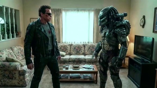 Terminator vs Predator in Suburban Living Room