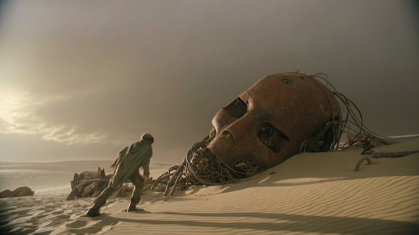 Kling 3.0 Desert Wasteland Decaying Mechs Scavenger Climbing Robot Head