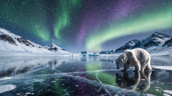 Slow Tracking Shot of Frozen Lake