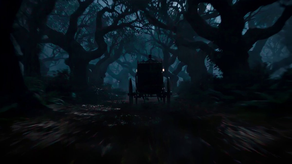 Horse Carriage Forest Scene