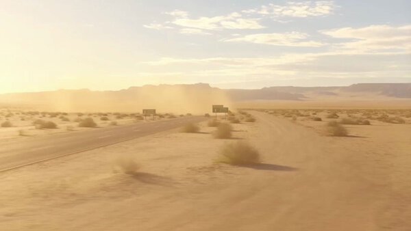 Ultra Wide Panoramic Desert Highway