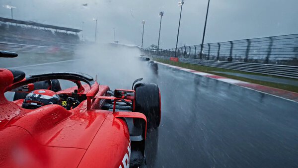 Ultra-Low Tracking Shot Front Wing Water Spray