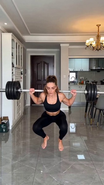 Surreal Floating Weightlifting Girl