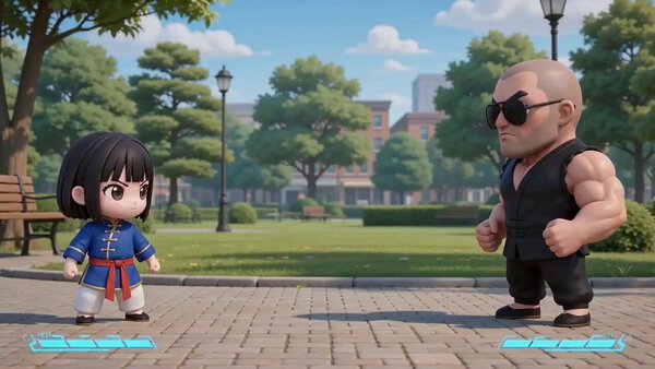 Chibi Character Sliding Action