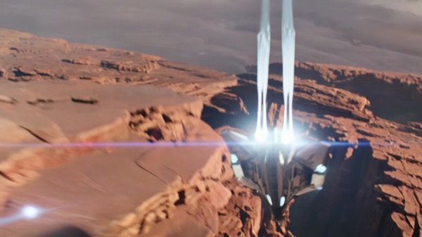 Wide Aerial Starship Canyon