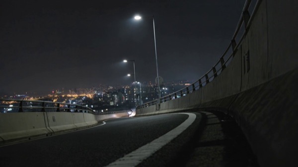 Motorcycle on Elevated Highway