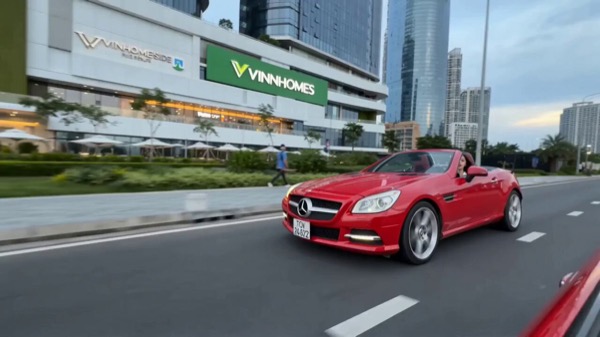 Red Convertible Drive in Vietnam