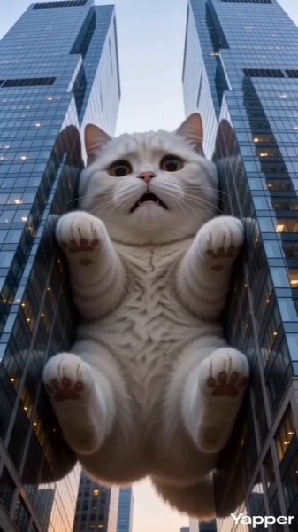 Giant Cat in 8D City
