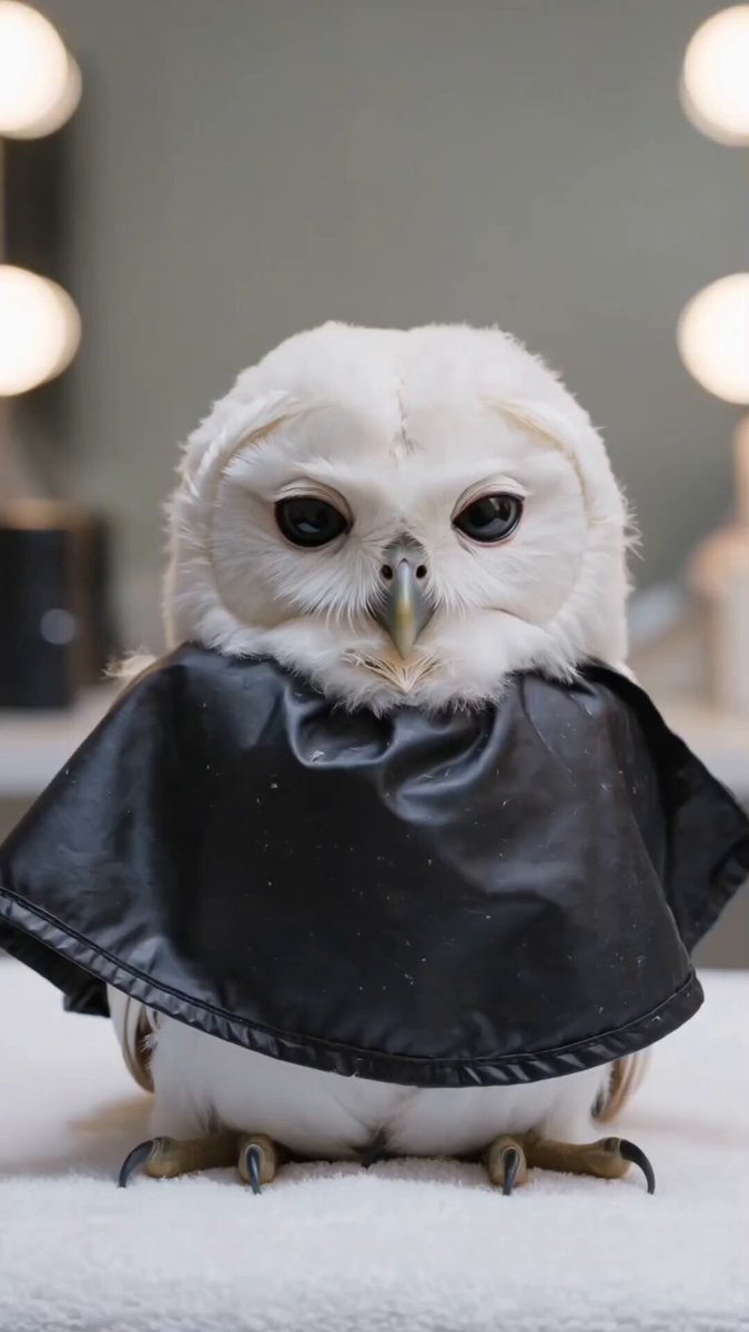 Cute Owl Haircut ASMR - Kling AI