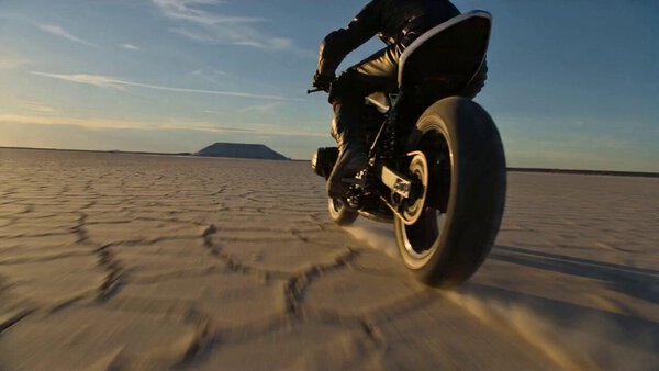 Motorcycle Sunset Salt Flats