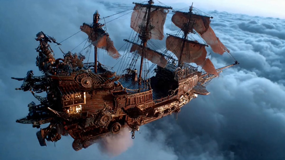 Chinese Fantasy Steampunk Airship Chase