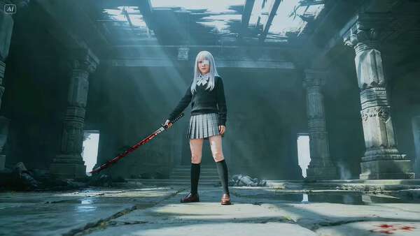 Cursed Schoolgirl Samurai Shadow Slash