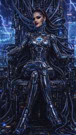 Female Cyborg Cyberpunk Battle