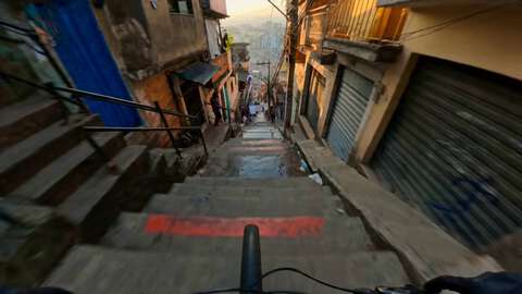 POV Downhill Stairs Brazil Cyclist
