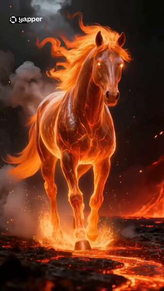 Molten Horse From Volcanic Landscape