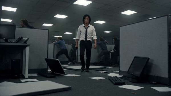 Viking vs Samurai Office Fight Sequence