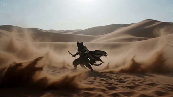 Black Cat Warrior in Desert Storm