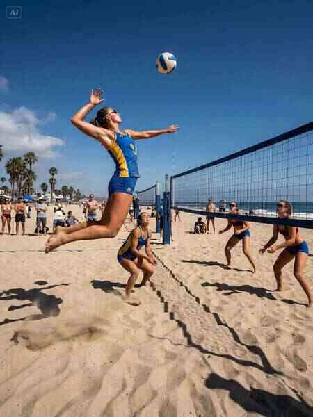Bullet Time Beach Volleyball Spike