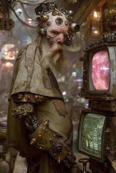 Cyberpunk Tinkerer in the Wasteland