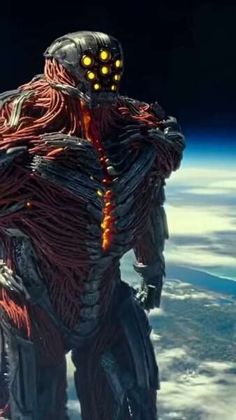 Colossal Cybernetic Titan in Orbit