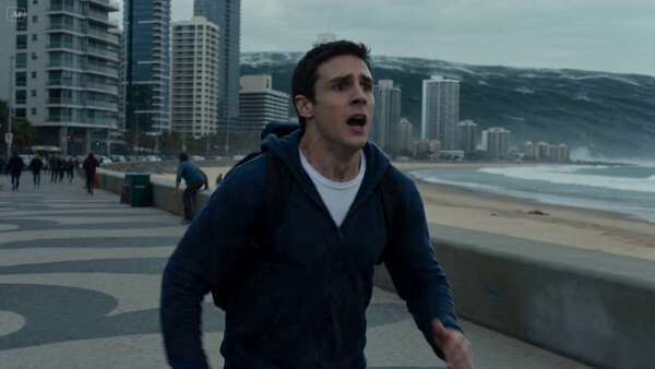 Cinematic Tsunami Action Shot