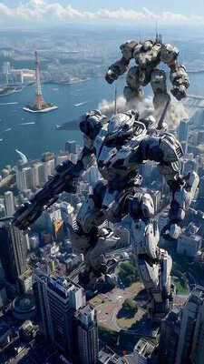 Massive Mech Rampage City Destruction