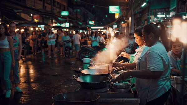Night Market Steadicam Shot