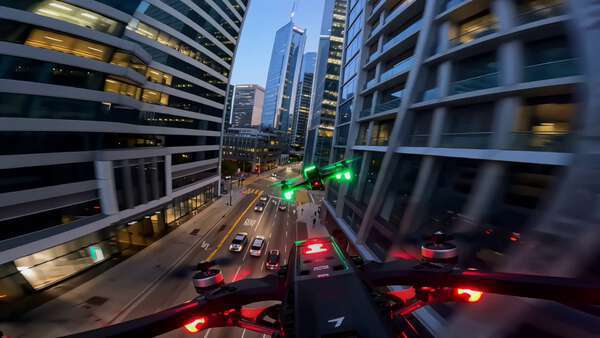 FPV Drone Chase Through City