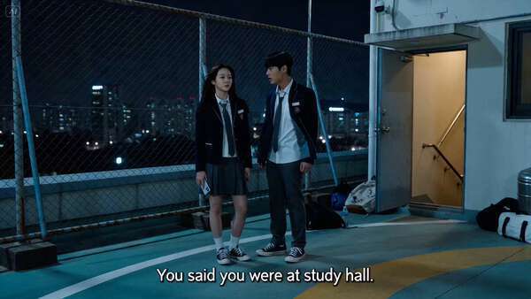 Korean High School Drama Rooftop Scene