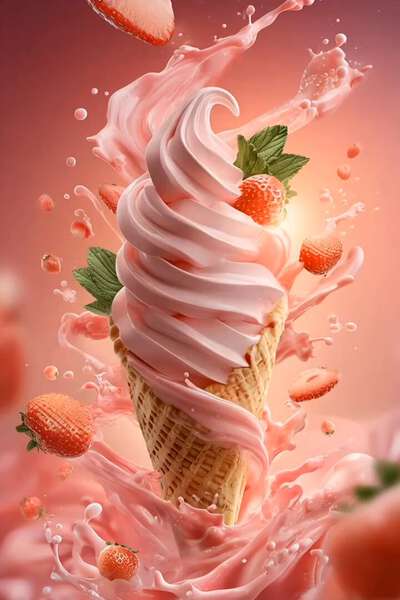 Vibrant Ice Cream Banner Advertisement