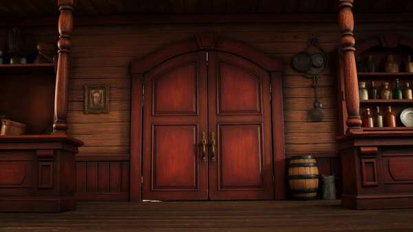 Western Kitchen Girl Chases Giant Stew Cauldron Through Town