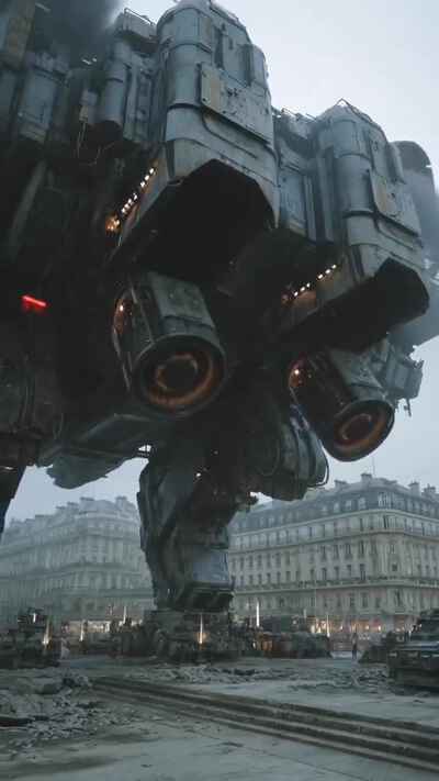 Mech Robot Paris Battle