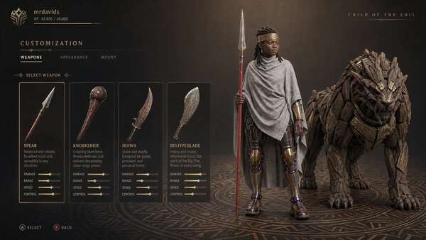 Game Weapon Selection Menu