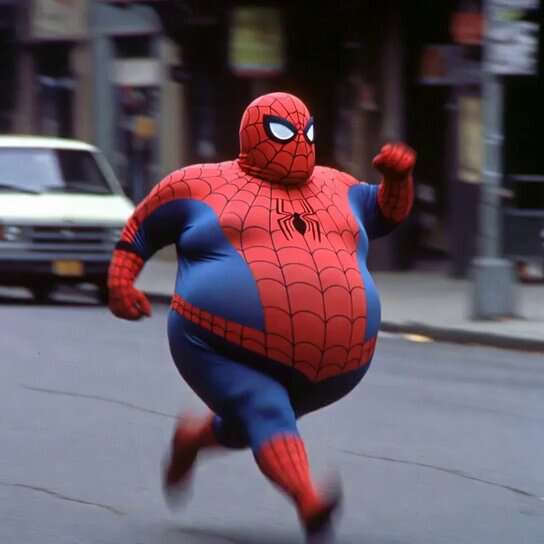 Bad Amateur VHS Chubby Spiderman Running